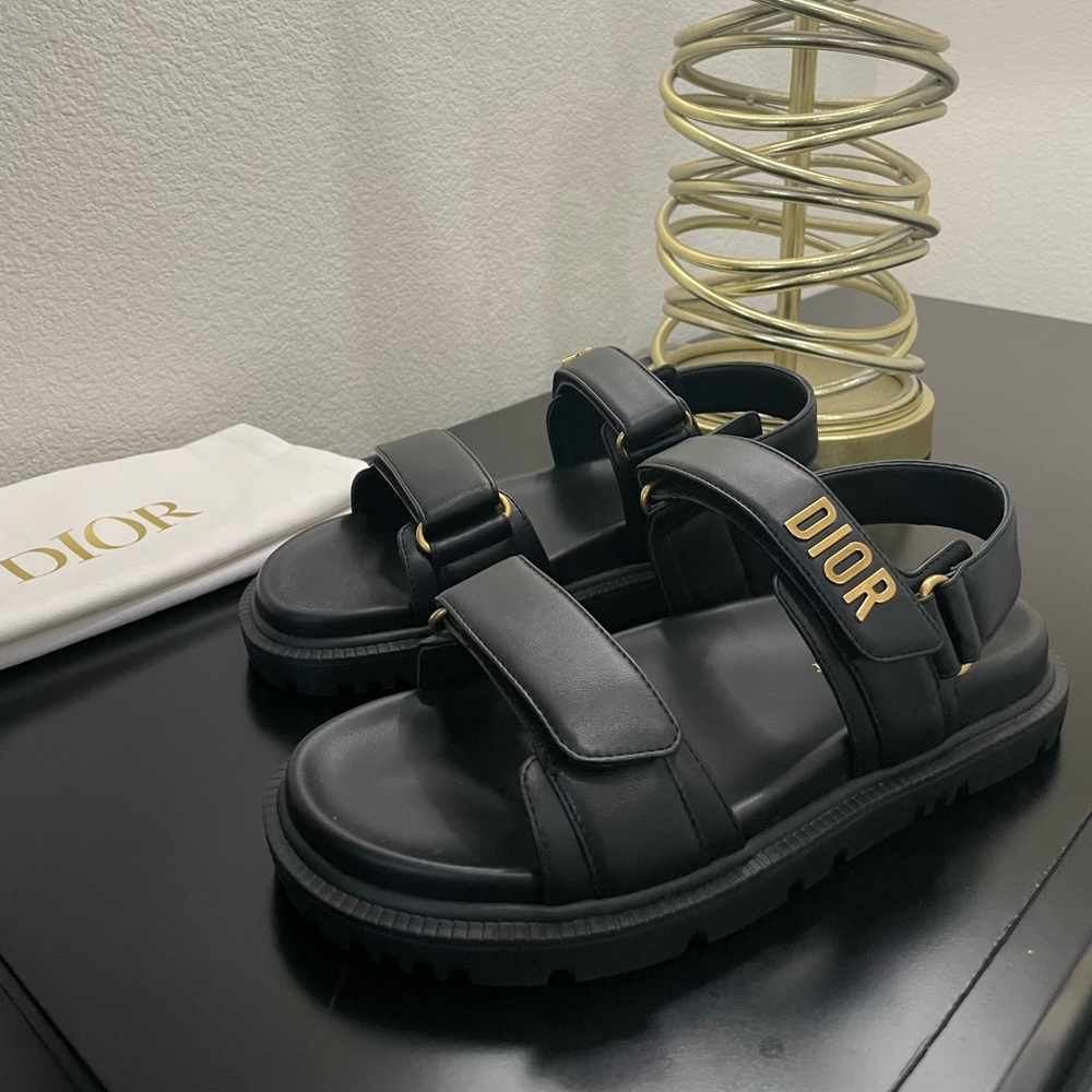 Christian Dior Act Dad Sandal Black Lambskin 38.